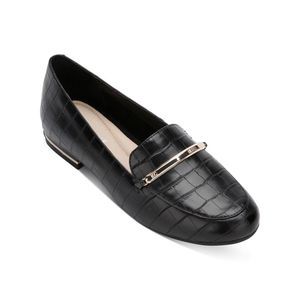KENNETH COLE Womens Black Crocodile Balance Loafer Bar Slip On Loafers 10 M